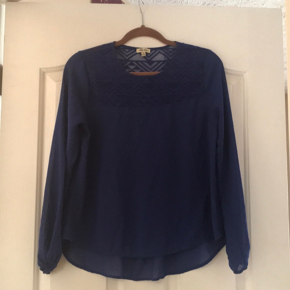 Royal/Indigo blue sheer blouse
